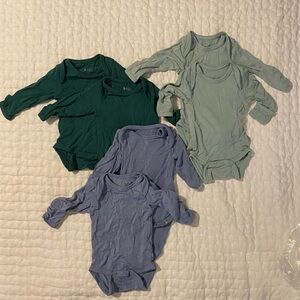 Kyte BABY Green and Blue Long Sleeve Bodysuit Bundle